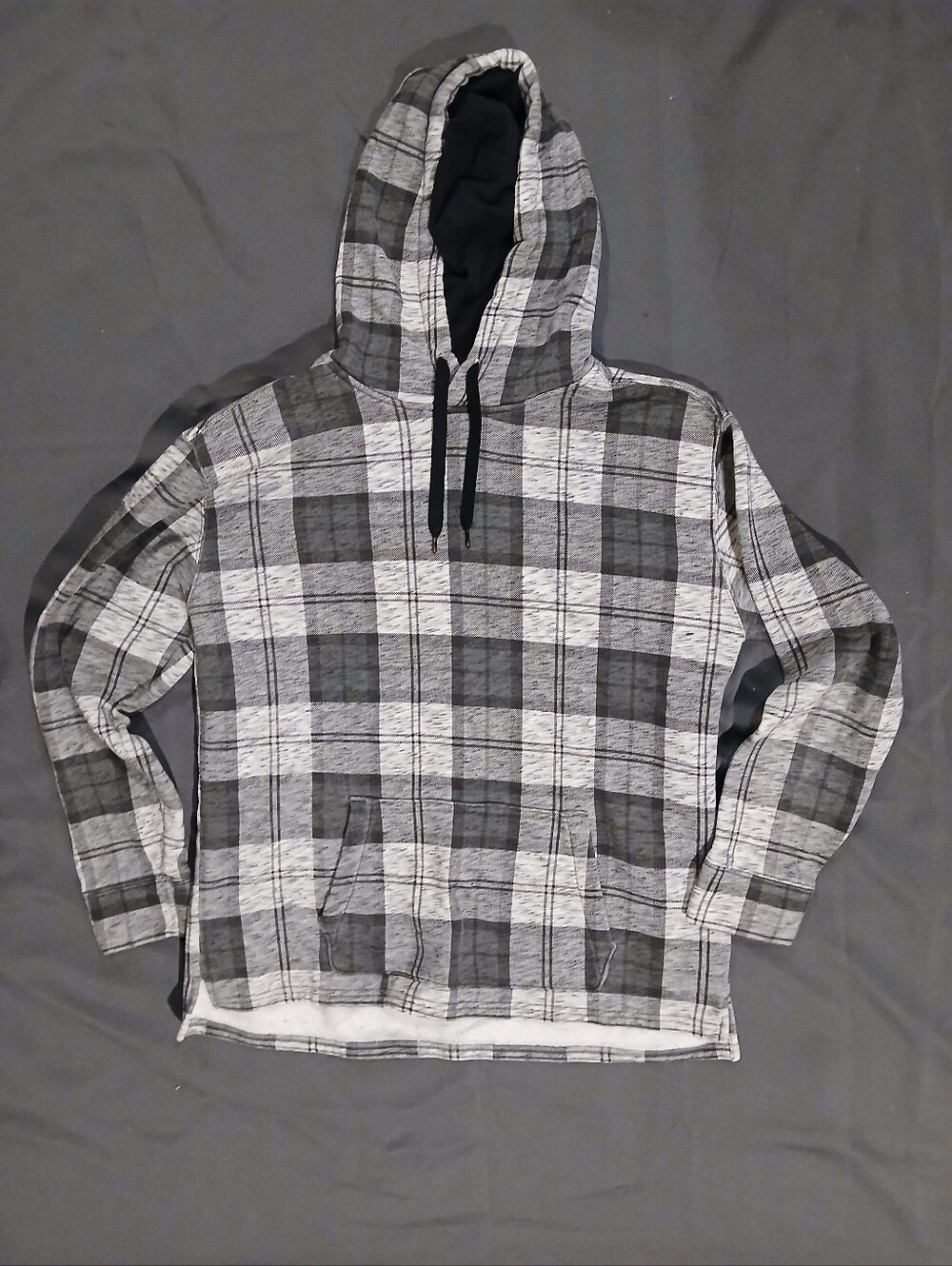 Hollister Cream and Black Sherpa-Lined Hoodie